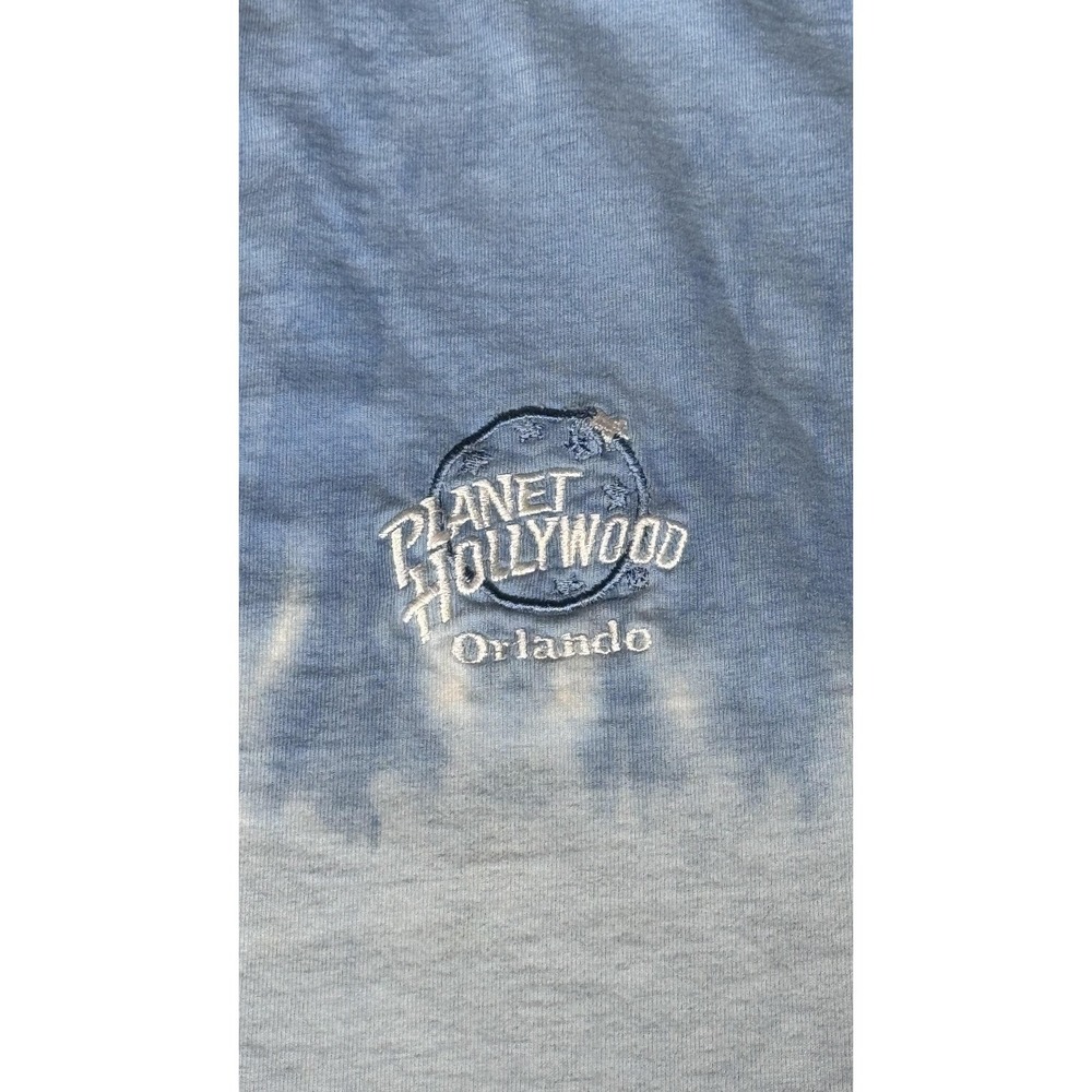 Vintage Planet Hollywood Orlando Shirt Mens XL Blue Planet 2000 Dip Dye 90s - Picture 2 of 9